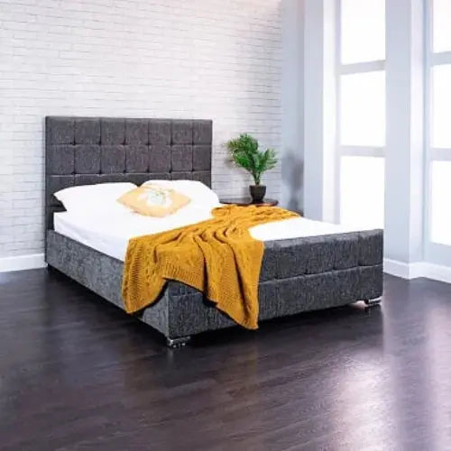 Monaco Cube Fabric Upholstered Bed Frame